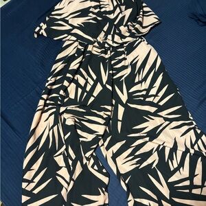 Stylish Black and Cream Jumpsuit